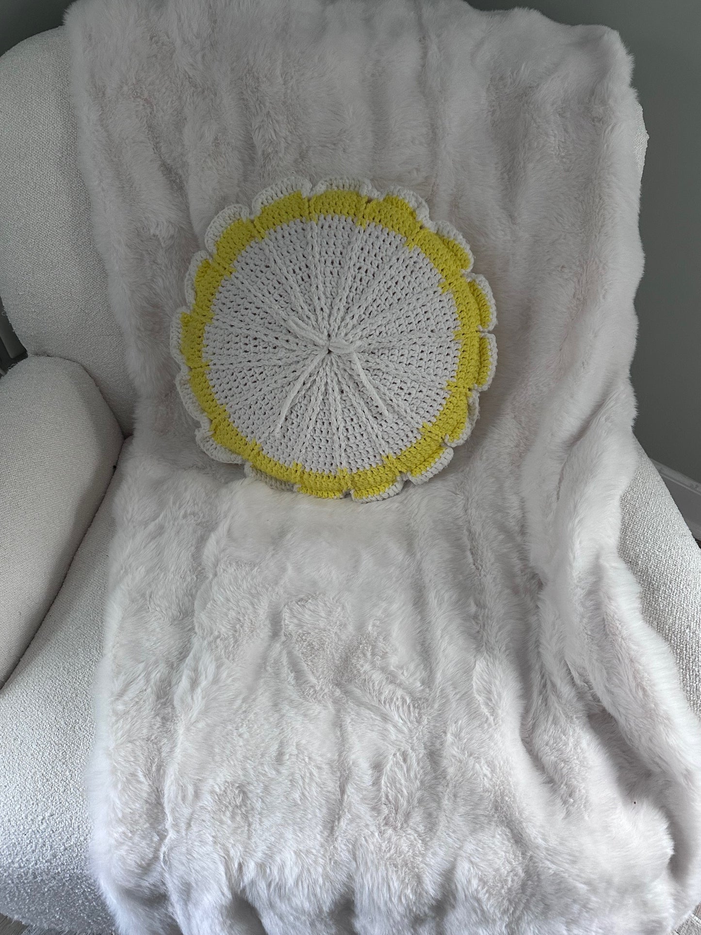 Vintage Handmade Crochet Pillow