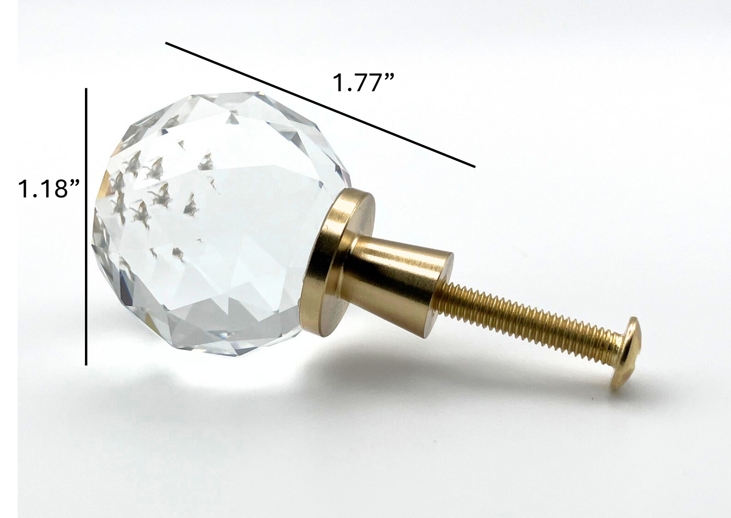 Decorative Crystal Faceted Aster knob combining classic crystal beauty with stylish cabinet hardware