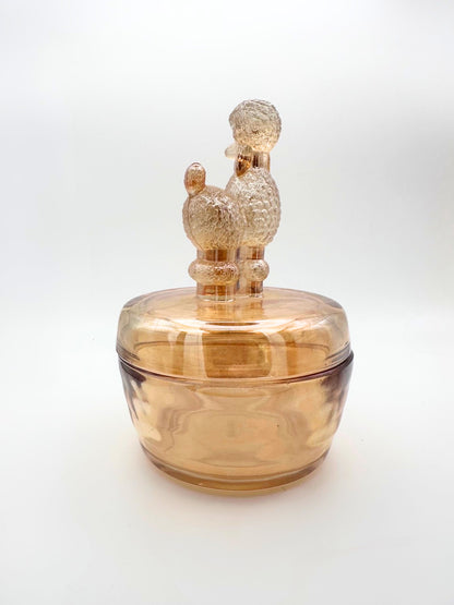 Vintage Jeannette Glass Poodle Powder Jar