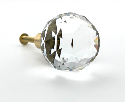 Aster crystal cabinet knob with jewel-like facets and sophisticated decorative appeal