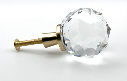 Sparkling faceted crystal drawer knob designed for dressers, vanities, and cabinetry projects