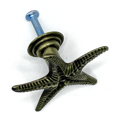 Bronze starfish knob with screw