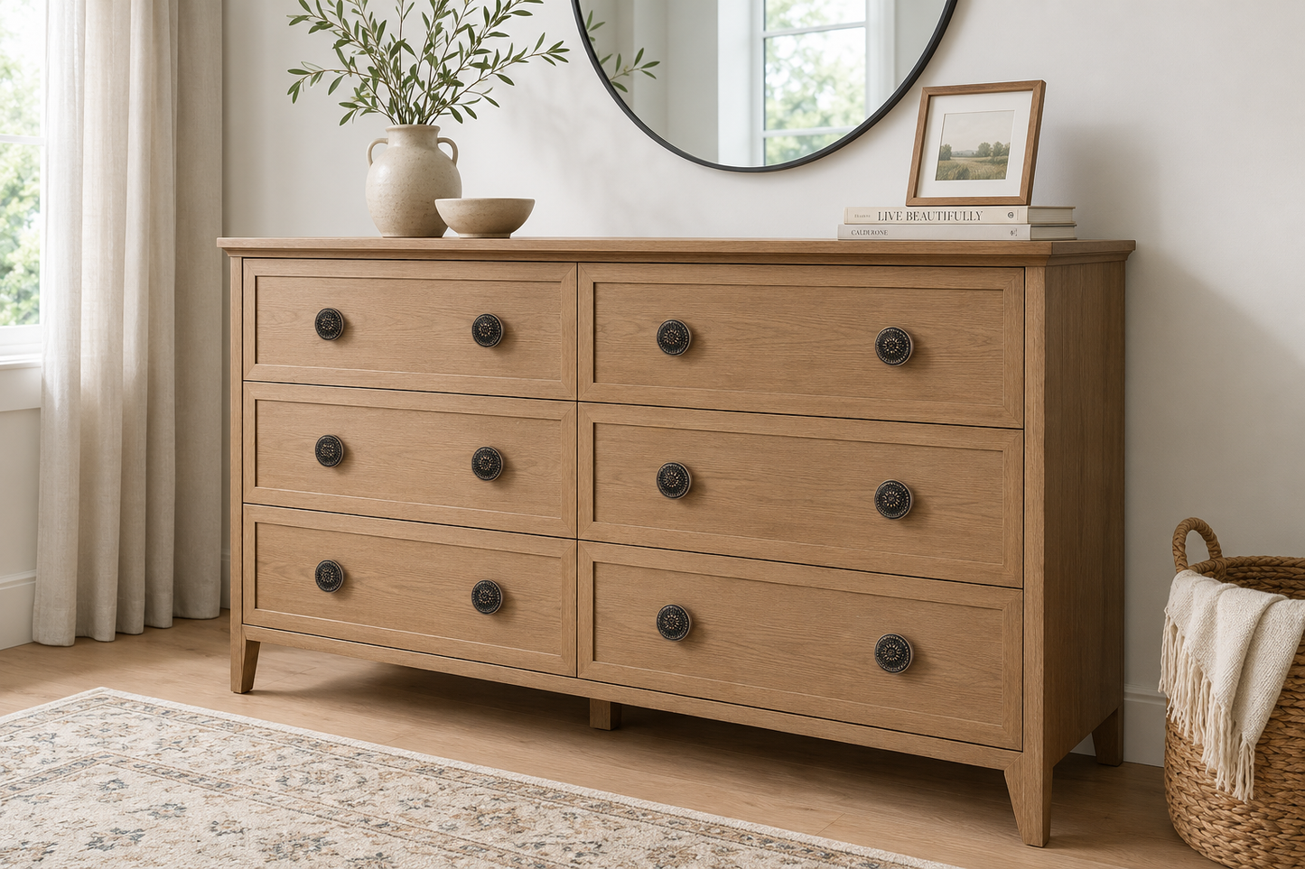 Round Floral Knob