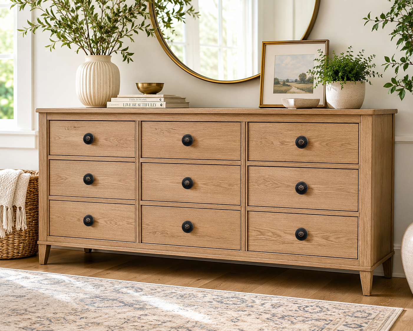 Round Floral Knob