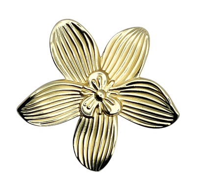 gold flower-shaped decorative knob on a white background