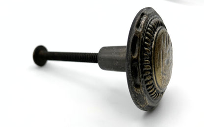 Round Metal knob on a white background