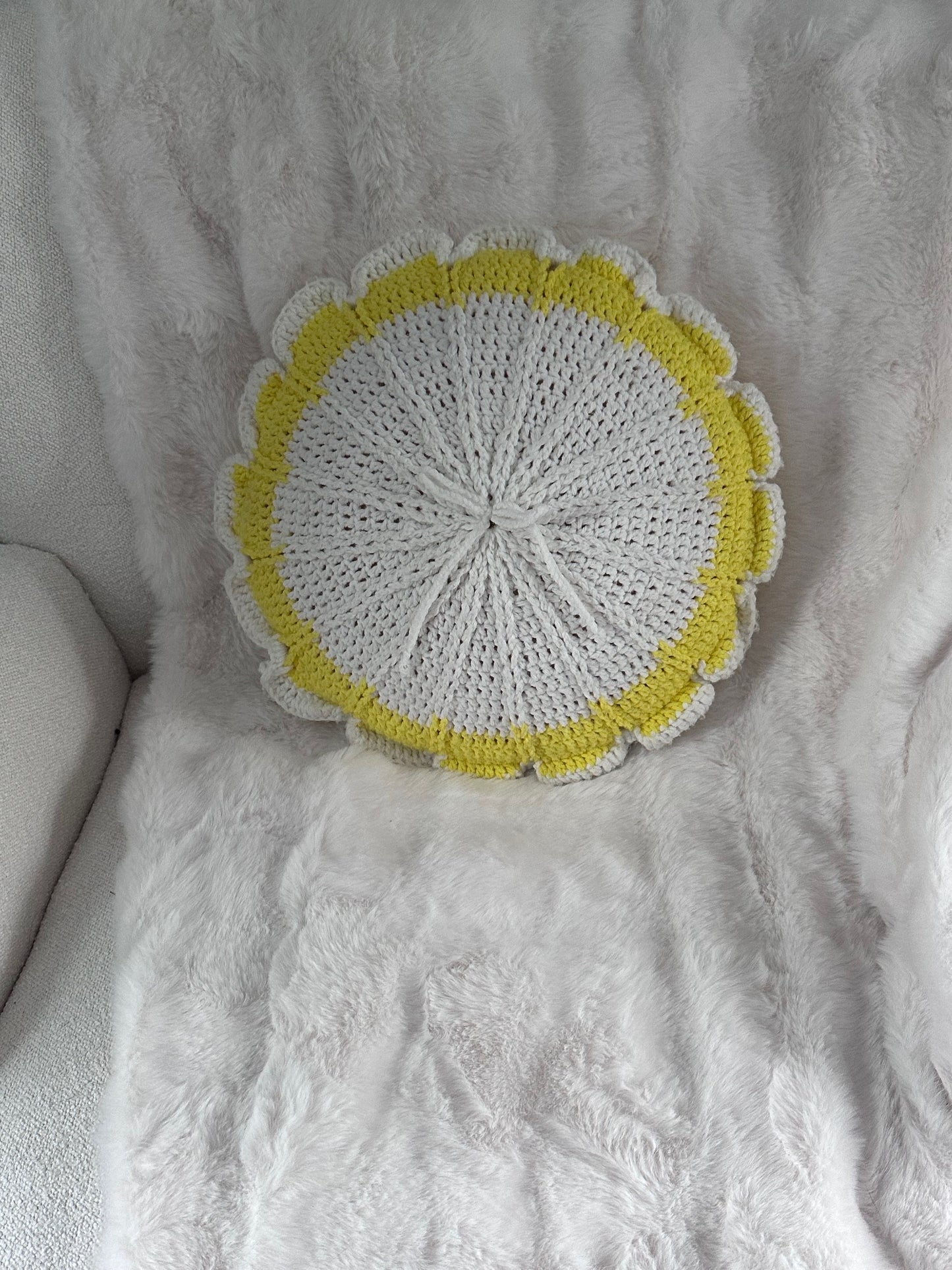 Vintage Handmade Crochet Pillow