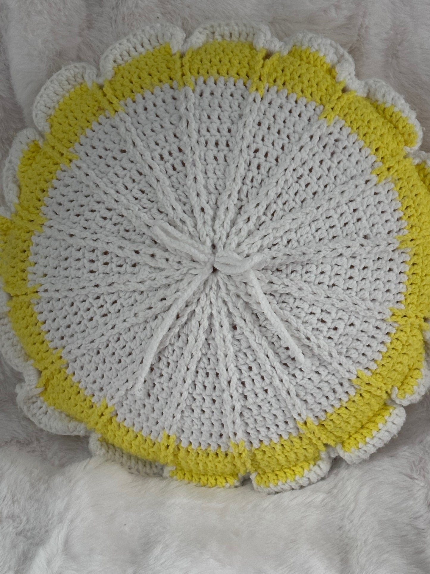 Vintage Handmade Crochet Pillow