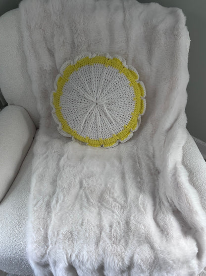 Vintage Handmade Crochet Pillow