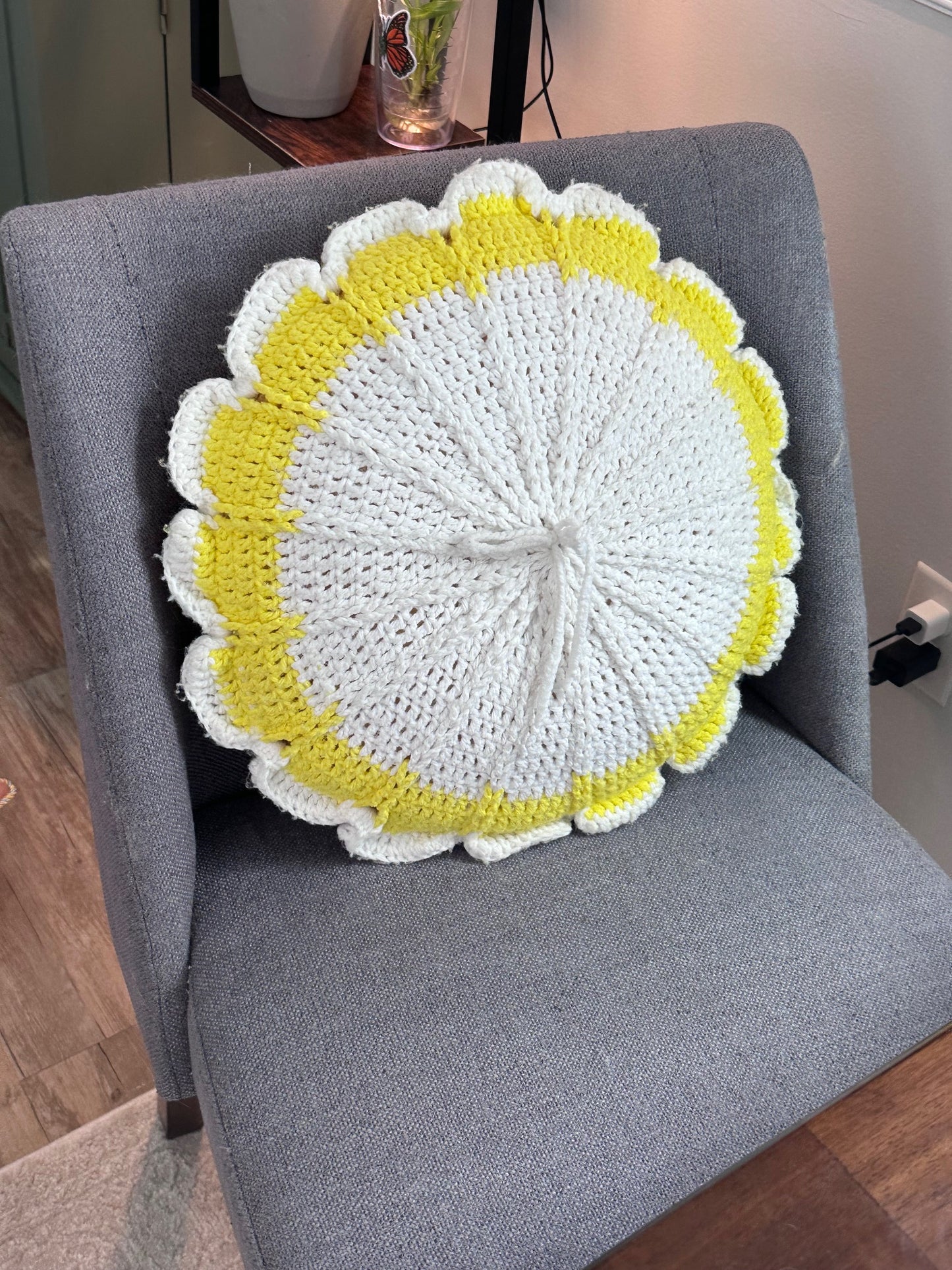 Vintage Handmade Crochet Pillow