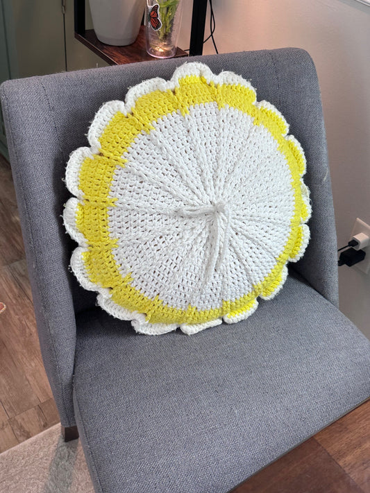 Vintage Handmade Crochet Pillow