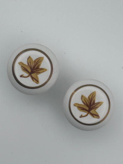 Vintage 1980's Maple Leaf Knobs, set of 2