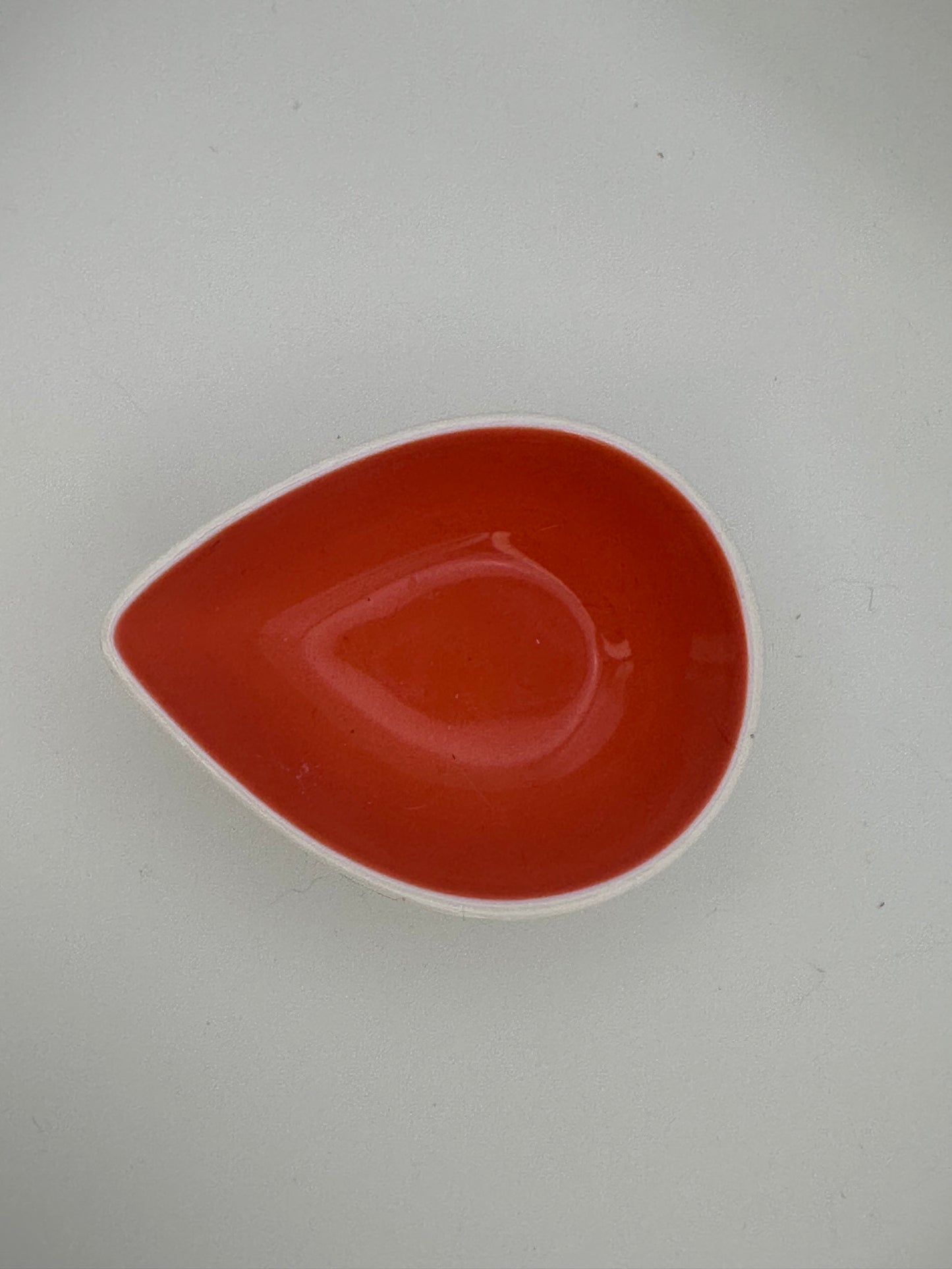 Small Teardrop Ceramic Bowl with Orange Interior