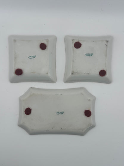 Vintage Limoges Trinket Trays, Set of 3