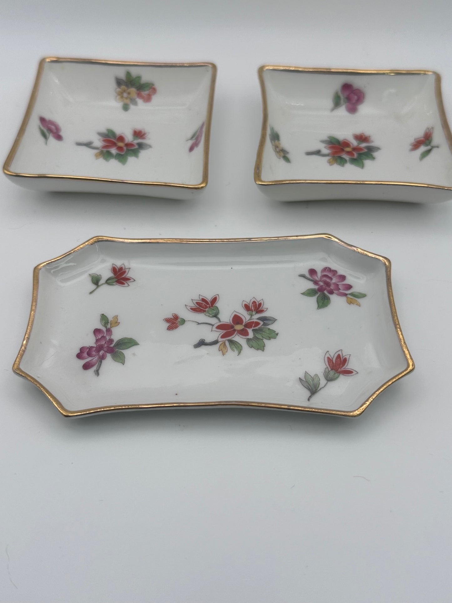 Vintage Limoges Trinket Trays, Set of 3