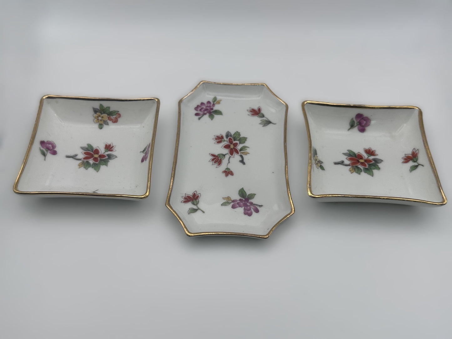 Vintage Limoges Trinket Trays, Set of 3