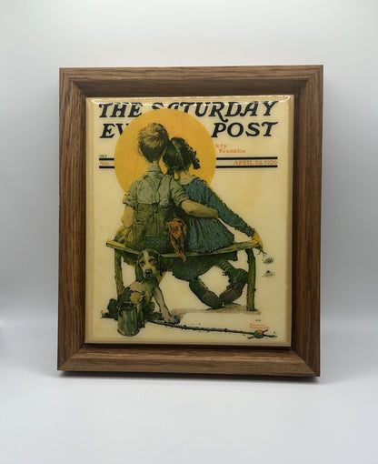 Norman Rockwell "Little Spooners" Tile Picture
