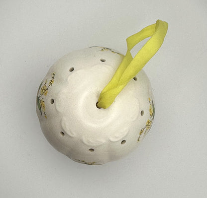 Vintage Porcelain Yellow & Blue Pomander
