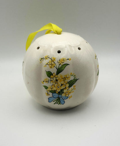 Vintage Porcelain Yellow & Blue Pomander