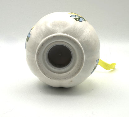 Vintage Porcelain Yellow & Blue Pomander