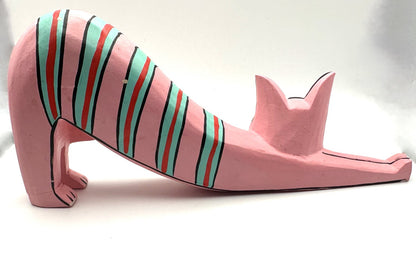 1980s/1990s Laurel Burch Inspired Wooden Cats, Set of 3