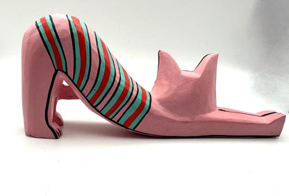 1980s/1990s Laurel Burch Inspired Wooden Cats, Set of 3