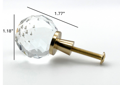 Decorative Crystal Faceted Aster knob combining classic crystal beauty with stylish cabinet hardware