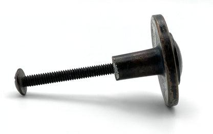 Metal knob on a white background