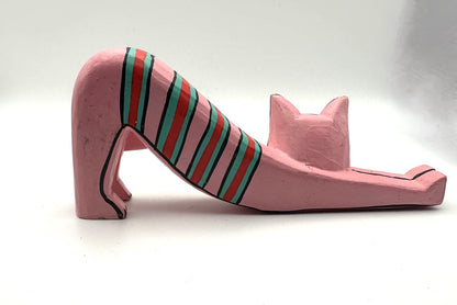 1980s/1990s Laurel Burch Inspired Wooden Cats, Set of 3