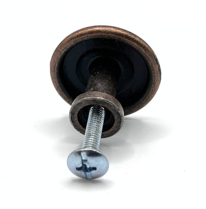 Decorative metal knob with floral design on a white background