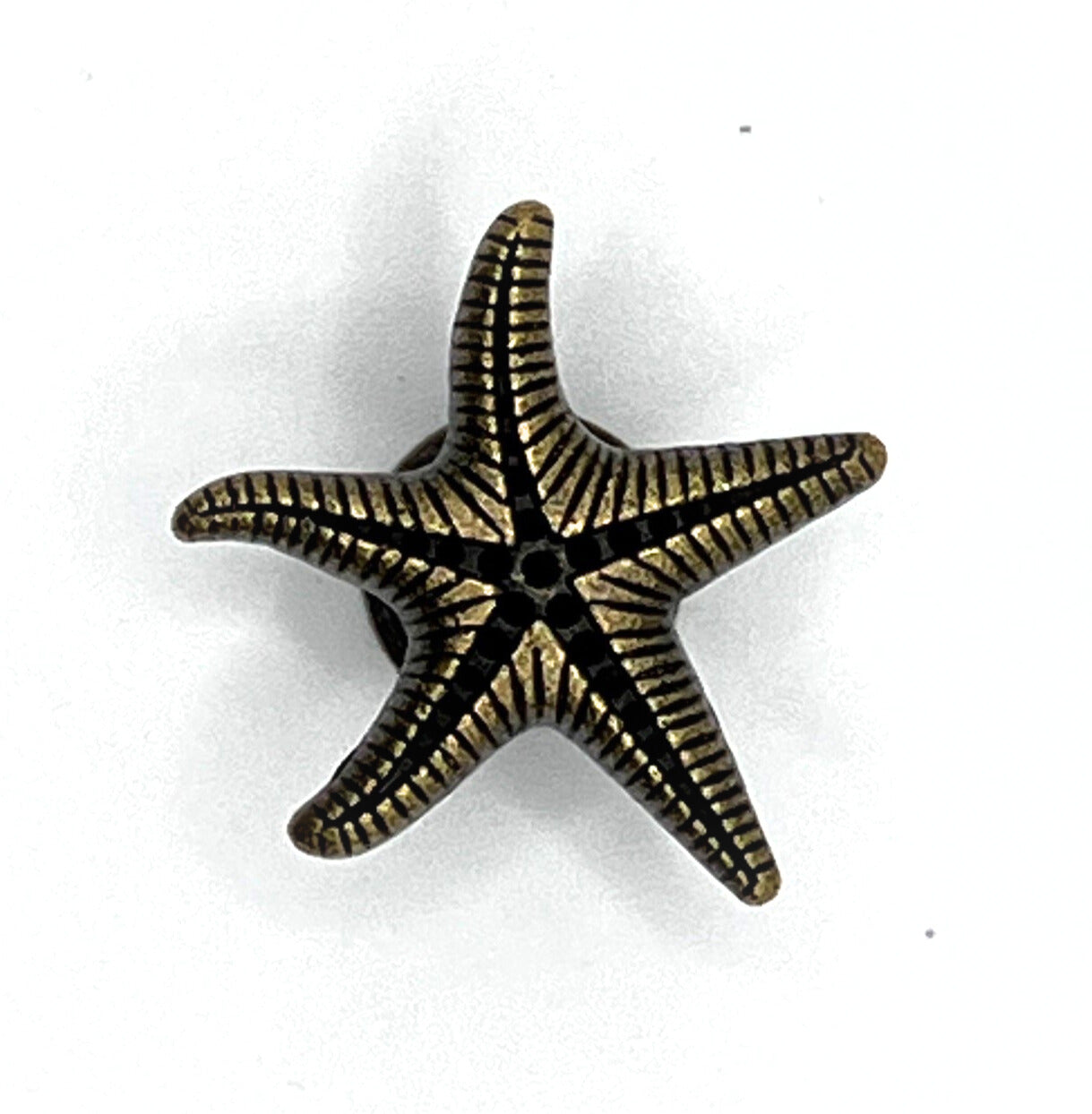 Bronze starfish-shaped knob on a white background