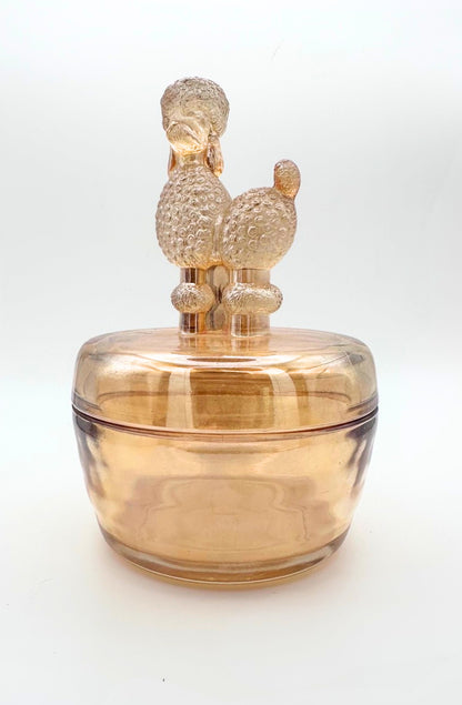 Vintage Jeannette Glass Poodle Powder Jar