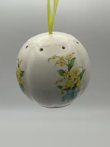 Vintage Porcelain Yellow & Blue Pomander